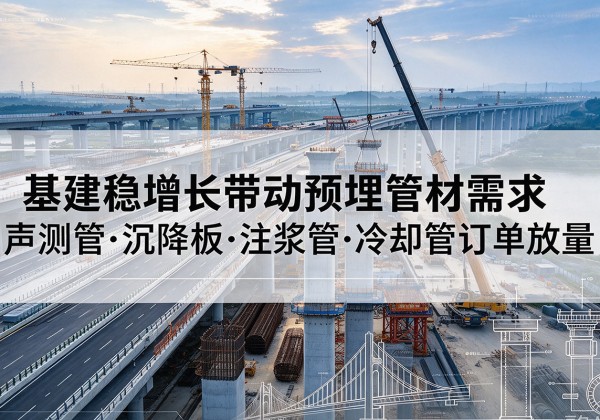 沙湾基建稳增长带动预埋监测管材需求，声测管、沉降板、注浆管订单持续放量